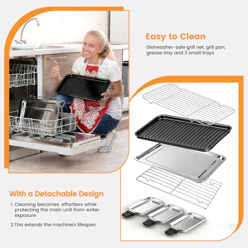 Black 1700W 2-in-1 Smokeless Indoor Grill & Griddle for Kitchen