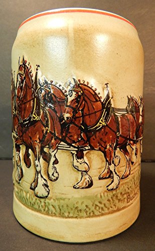 Budweiser 1980 CS19 Holiday Stein with Clydesdales – First in Series, 5"