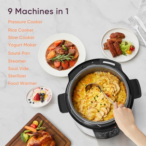 Cosori Pressure Cooker 6QT, 9-in-1, Ceramic Coating Pot, 12 Safety