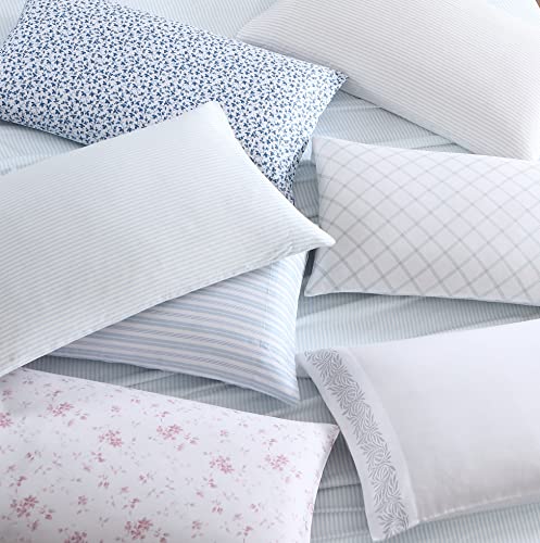 Queen Cotton Sateen Sheet Set with Fitted Deep Pocket & Pillowcases - Ramona Blue