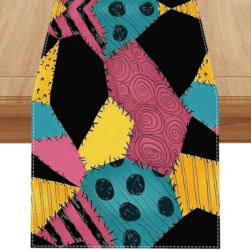 Linen Halloween Table Runner 72 Inches Long, Halloween Home Kitchen Dining Room Table Decor, Christmas Xmas Winter Holiday Decorations and Supplies for Home