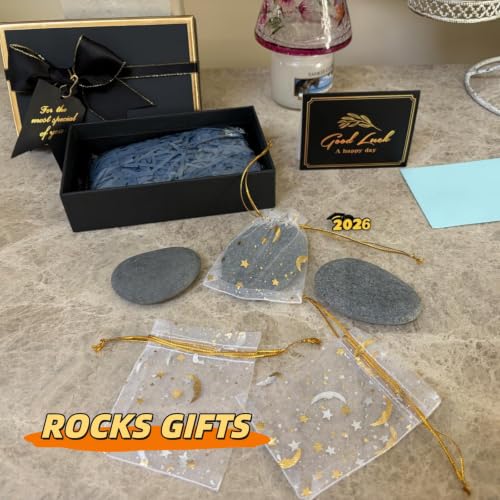 Lifetop DIY Painting Rocks Set - Medium Flat Smooth Stones for Gifts, Crafts & Decor