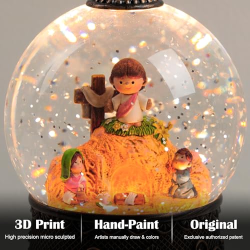 Priddop Empty Tomb Snow Globe Nativity Scene Christmas Decor 105mm - Easter & Religious Holiday Gift