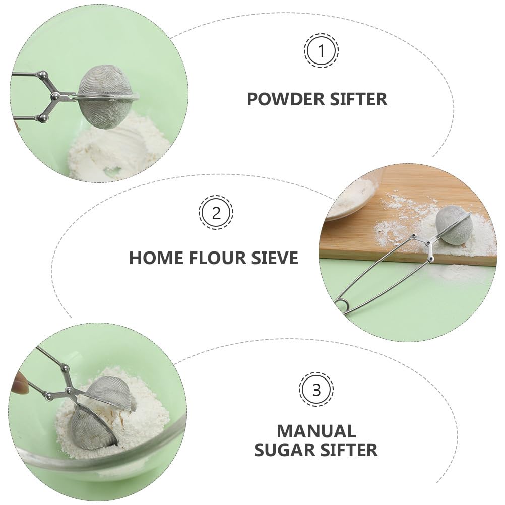 Zerodeko Stainless Steel Flour Spreader Screen 2-Pack Fine Mesh Strainers for Kitchen Baking Dusting Powdered Sugar Cocoa and Matcha 6.57 Inch Handheld Sifters