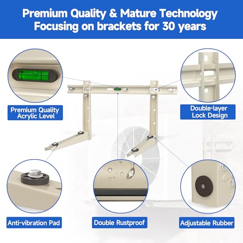 9000-36000 BTU Wall Mount Bracket for Split Air Conditioners - Heavy Duty Support, Galvanized Steel, Up to 550 lbs