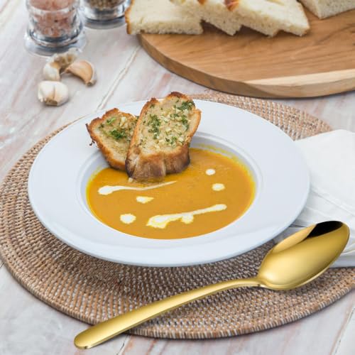 Hunnycook Gold 60-Piece Stainless Steel Silverware Set for 12 - Dishwasher Safe Kitchen Utensil Set