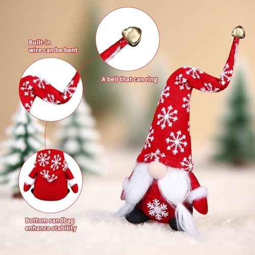 2PCS Christmas Gnomes Plush Decorations Handmade Christmas Elf Santa Gnomes Ornaments Xmas Decorations Gifts for Home Holiday Party Xmas Tiered Tray Decor