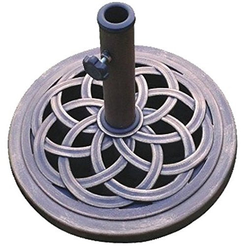 DC America 18-Inch Cast Stone Umbrella Base - Rust-Free Bronze Finish, Fits 5cm Mast