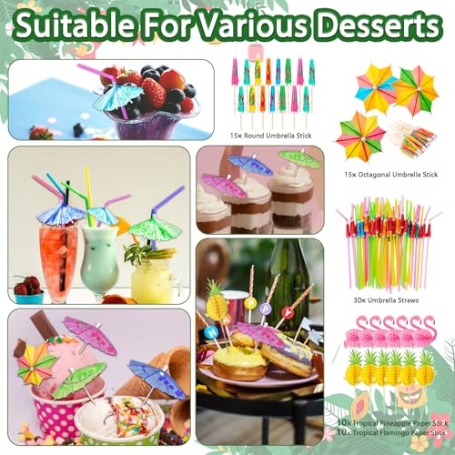 Hawaiian Party Decorations Kit - 169 Pcs Tropical Party Supplies with Balloons, Foil Banner, Fringe Curtains, Palm Leaves & More