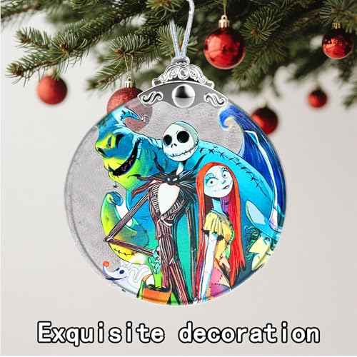 Nightmare Be Christmas Decorations Stained Glass Ornament?Halloween & Christmas Hanging Glass Wall Decor,Christmas Tree Decoration,Xmas Decor,Exchange Present
