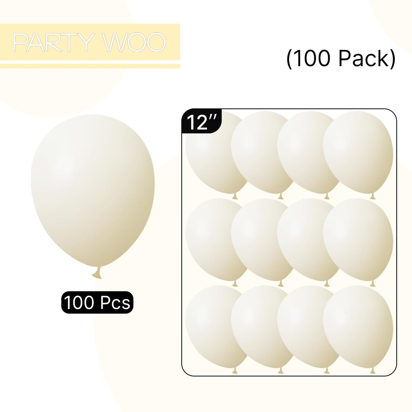 PartyWoo Pastel Yellow Balloons 100pcs 12 Inch Light Pale Yellow Latex Helium Balloons for Graduation Baby Shower Gender Reveal Easter Little Cutie Bee Birthday Summer Party Decorations Yellow-Q07