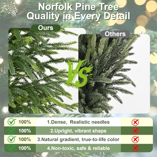 BLEUM CADE 3FT Small Norfolk Pine Christmas Tree with Pot - Tabletop Holiday Decor