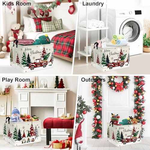 Clastyle Gnome Truck Christmas Tree Basket 40x30cm Festive Holiday Storage