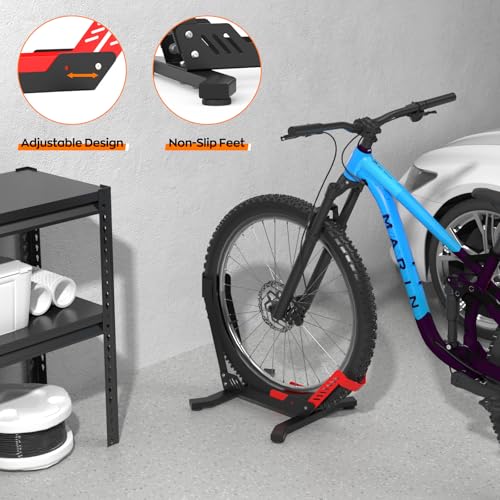 ALIXUEQIN Bike Stand Floor - Portable Bicycle Storage for Garage - Red