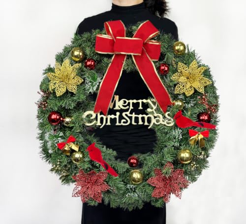 Artificial Bow Cemetery Wreaths - Christmas Grave Decor- Easel