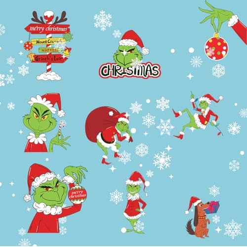 9 Sheets Christmas Window Clings - Reusable Holiday Decals for Glass Windows