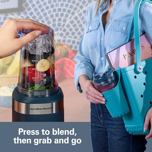 Hamilton Beach Portable Blender for Smoothies - 2 Travel Jars, 400W Personal Blender