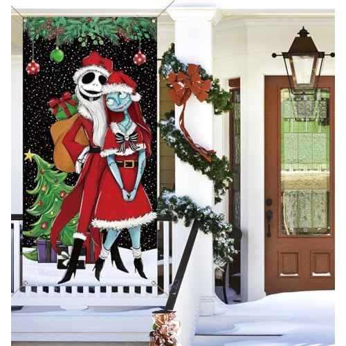 Christmas Door Cover Merry Christmas Xmas Winter Holiday Party Front Door Banner Photography Home Porch Decoration