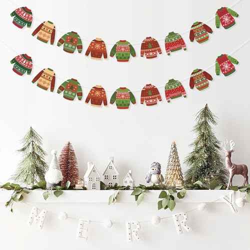 Ugly Sweater Banner Christmas Ugly Sweater Party Decorations, It's About to Get Ugly Party Decor Indoor Outdoor Xmas Winter Holiday Party Decoration Supplies