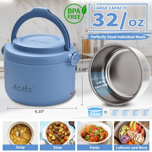 Aotto Blue 32oz Electric Lunch Box Food Warmer Portable 3-in-1 Car & Office Heater