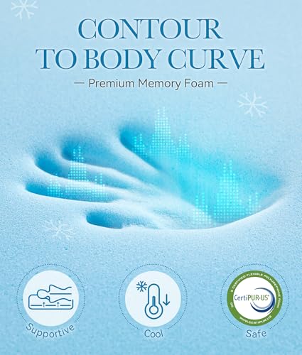 Twin 4 Inch Waterproof Memory Foam Mattress Topper - Gel & Down Alternative Quilted Cover