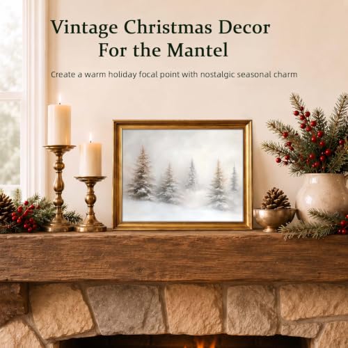 CYLDGNS Snow Pine 11x14 Neutral Christmas Wall Art Print Unframed