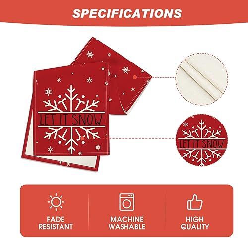 Artoid Mode Red Snowflakes Christmas Table Runner 13x108 Inch Holiday Decor