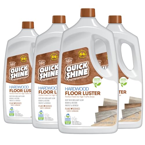Quick Shine Hardwood Floor Luster 64 oz Pack of 4 - Natural Shine & Scratch Protection