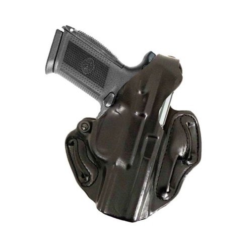 DeSantis Thumb Break Scabbard - OWB Gun Holster for Men and Women - Compatible with S&W M&P Shield 9/40, S&W M&P Shield M2.0 9/40, S&W M&P 9 Shield Plus - Black, Leather, Left Hand Draw
