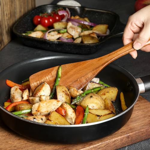 Wooden Cooking Utensil Set 12 Pcs Teak Wood Kitchen Tools with Spoon Rest