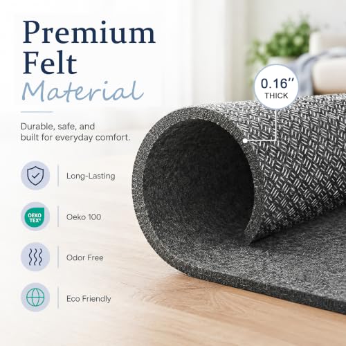 Merelax 5' x 7' Non-Slip Rug Pad Gripper with Cushioning, Felt & Silicone Base