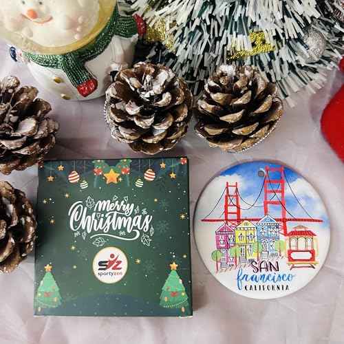 San Francisco California Christmas Ornament ? Golden Gate Bridge, Painted Ladies, Cable Car ? City Souvenir Gift, Travel Keepsake Holiday Decor