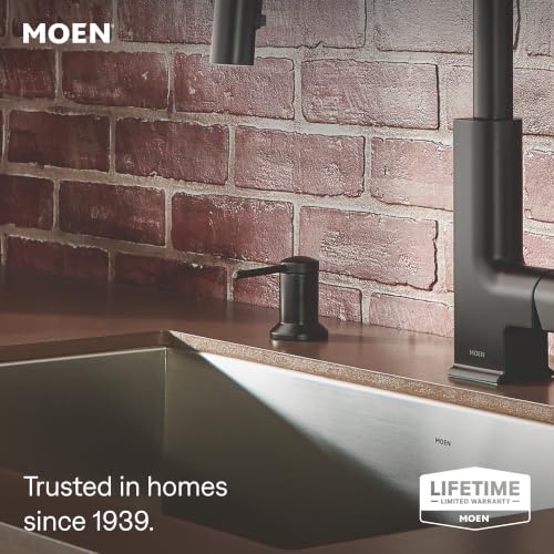 Moen Kitchen Soap Dispenser - Matte Black Refill Above Sink, 18 oz