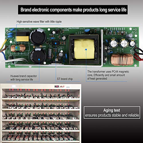 AXLHNITI 250W 12V Waterproof IP67 LED Power Supply Transformer - 110V AC to 12V DC for Outdoor & Indoor LED Lights