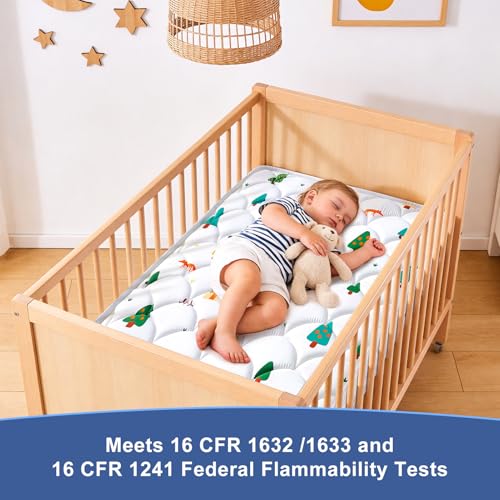 Mini Crib Mattress 38x24x4 Forest - Firm Support, Hypoallergenic, Noiseless