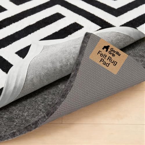 GORILLA GRIP Felt Rug Pad for Hardwood Floors with Rubber Backing,