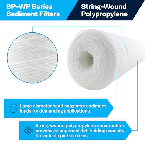 SpiroPure 8 Pack Sediment Water Filter Cartridges 5 Micron SWC-45-1005 WP5BB97P