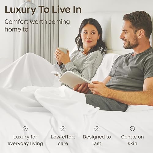 Egyptian Cotton Full Size Bed Sheets - Bright White, Silky Soft, Deep Pockets