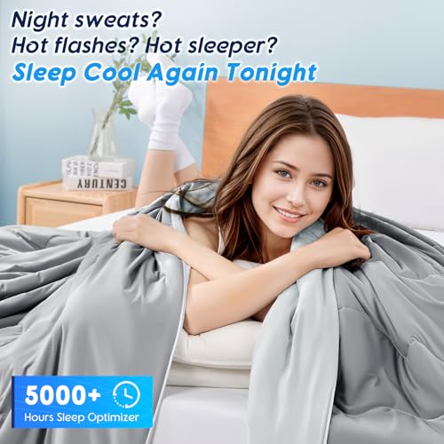Cooling Blanket for Hot Sleepers King Frosty Light Grey 106x90 - Breathable Summer Bedding
