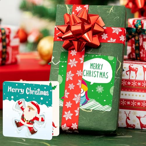 Mini Christmas Greeting Cards 24 Pack - Cute Holiday Note Cards with Envelopes & Stickers