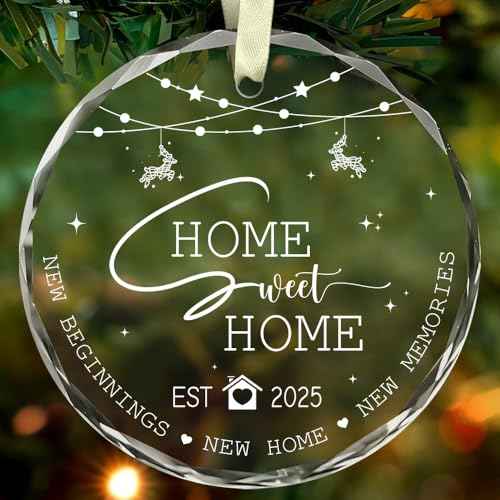 BSQUIELE Christmas House Warming Gifts for New Home 2025 - Sweet Home Ornament - First Christmas in Our New House Ornament - Housewarming Gift for Newlywed, Married, Engaged, Couple, Mr, Mrs