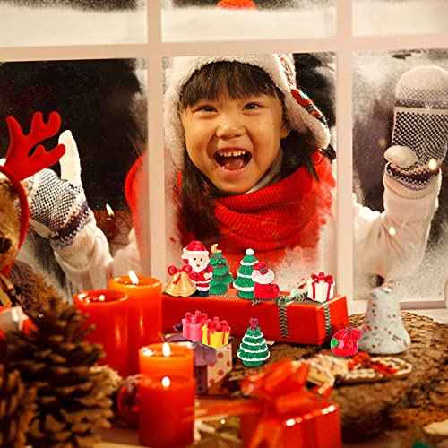 Iceyyyy 37 Pcs Miniature Resin Christmas Figurines-Tiny Figurines Christmas Trees Snowman Santa Claus-Mini Christmas Pendant Decoration for Winter Hloliday Christmas Village Home DIY Kit
