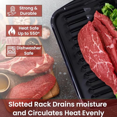 CULINARIN Black Nonstick Broiler Pan with Rack 16.75" x 13" for Oven