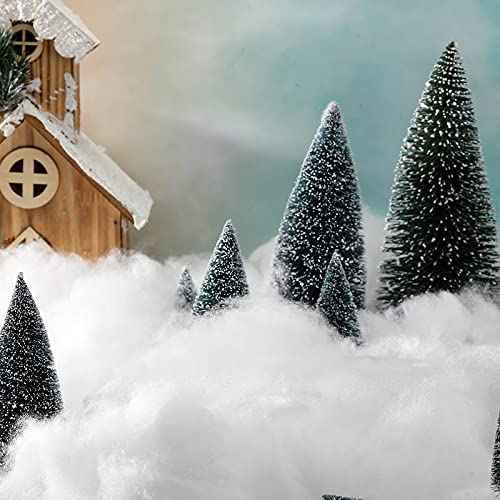 Tatuo 7 oz Fake Snow 200 g Per Bag Artificial Fake Cotton Christmas White Cloud Faux Fluffy Snow Indoor Soft for Winter Christmas Tree Mantle Village Nativity Scene