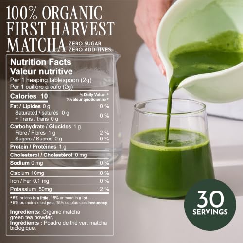 Encha Organic Ceremonial Grade Matcha Powder 2.12oz - First Harvest, Shade-Grown from Japan