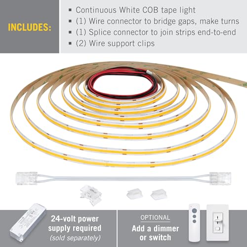 Armacost Lighting RibbonFlex Pro 24V LED Strip Light Tape 3000K Soft White, 32.8 ft, 442 Lumens/Ft
