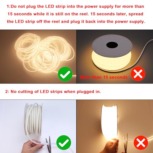 Outdoor COB LED Strip Lights Waterproof 65.6ft 200W Warm White