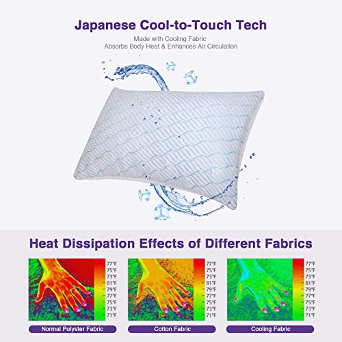 King Size Cooling Shredded Memory Foam Pillow Set - 4 Pack