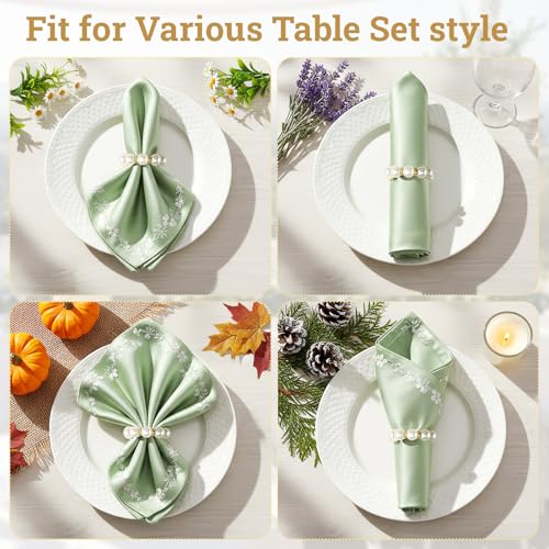 SUREAM Gold Napkin Rings Set of 15 - 2 Inch Elegant Wedding & Party Decor