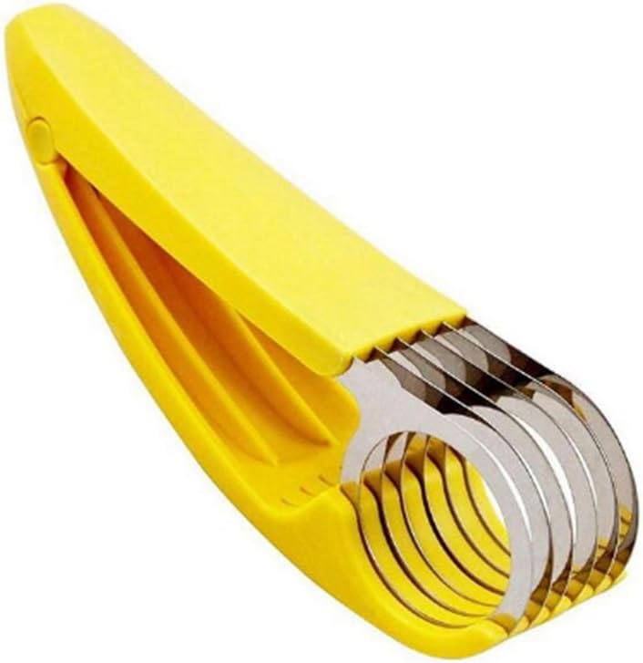 Skiennix Stainless Steel Banana Chopper - Creative Fruit Cutter & Vegetable Peeler | Yellow